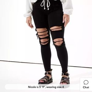 American Eagle Ne(x)t level ripped curvy highwaist